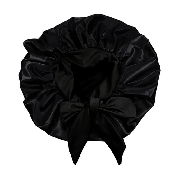 Hoshose Silk Hair Bonnets for Sleeping Elastic Wide Band Satin Hair Wrap Bonnets for Sleeping Black Women Men Silk Satin Bonnets for Sleeping