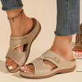 thumbnail image 1 of Hoshose Slide Flat Sandals Travel Dressy Comfortable Walking Casual Summer Sandals for Women, 1 of 8