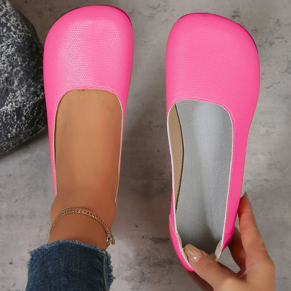 Hoshose Spring and Summer Women's Flat Shoes Shallow Mouth Closed Toe Comfortable Slip On Walking Work Office Shoes for Women