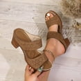 thumbnail image 1 of Hoshose Summer Roman Slingback Chunky Sandals for Women Dressy High Heels Sandals Arch Support, 1 of 8
