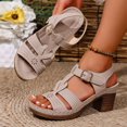 thumbnail image 1 of Hoshose Wide Width Sandals for Women Open Toe Ankle Strap Low Block Sandals Party Dress Pumps, 1 of 9