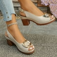 thumbnail image 1 of Hoshose Wide Width Sandals for Women Open Toe Low Block Sandals Party Dress Pumps, 1 of 8