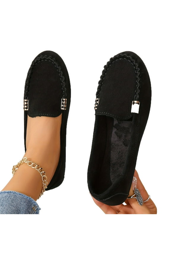 Wensltd Women Mesh Low Heel Shoes Metal Chain Decoration Comfort Fashion Slip On Shoes Spring&Summer Plus Size