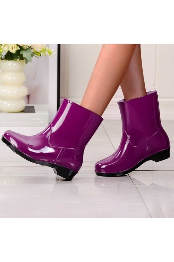 Women Short Rain Boots Waterproof Boots for Women Outdoor Garden Shoes Non Slip Work Shoes Comfortable