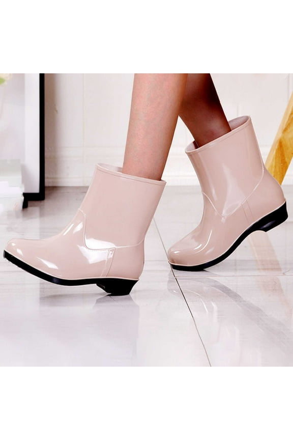 Women Short Rain Boots Waterproof Boots for Women Outdoor Garden Shoes Non Slip Work Shoes Comfortable