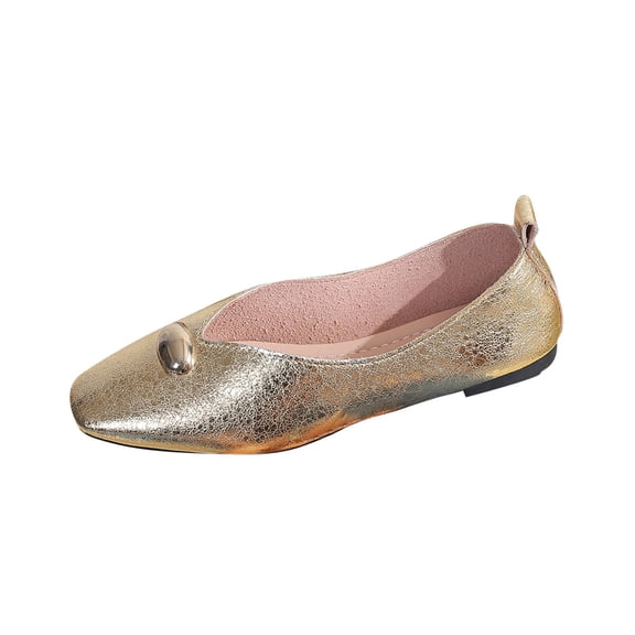 Hoshose Women's Flat Mary Jane Shoes Square Toe Fashion Ballet Shoes Comfortable Closed Toe Office Work Dress Shoes