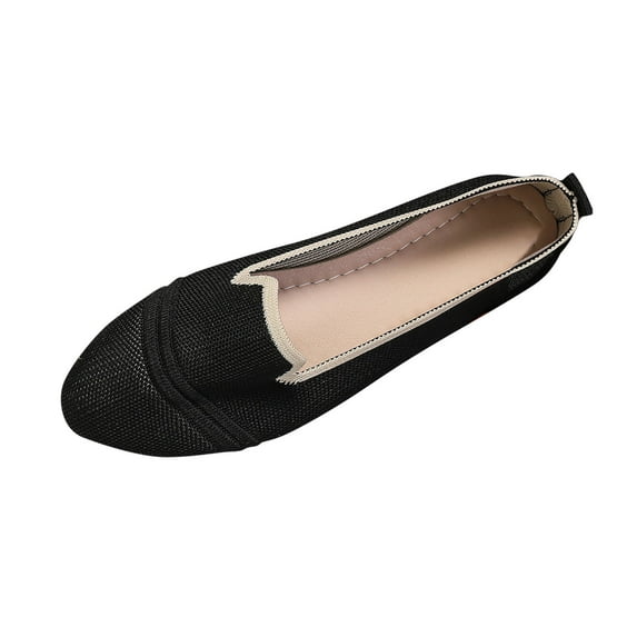 Wensltd Women's Flat Shoes Black Comfort Breathable Mesh Dressy Walking Shoes for Women