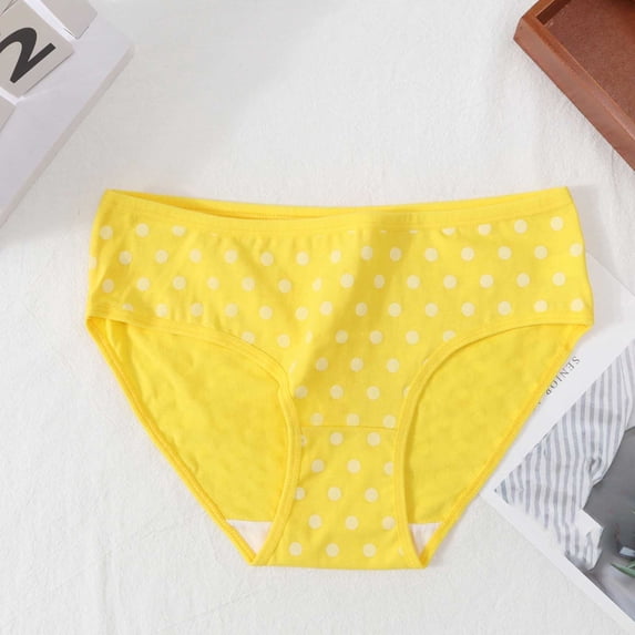 Hoshose Women's Mid Waist Cotton Panties Comfortable Briefs Soft Strench Breathable Seamless Underwear