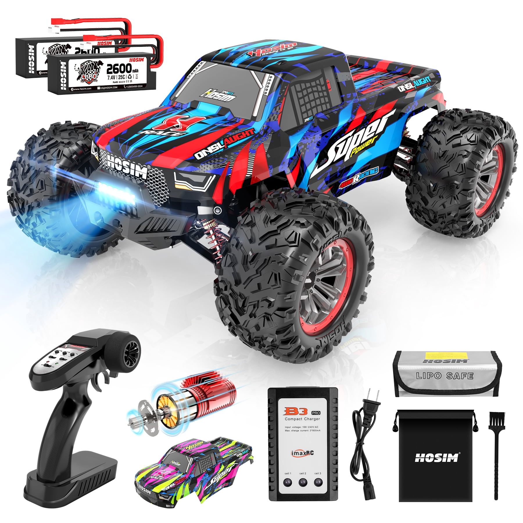Hosim Brushless RC Cars 110 Remote Control Car X08 RC Monster Trucks Buggy Crawler 4WD Off