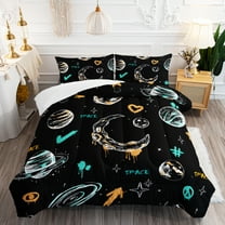 Hosima 3 Piece Fantasy Theme Quilt 3D Digital Printing Pattern Design, Kids & Adult Bedding, 3 Piece Quilt Set,EHBTTAF022—Twin-C