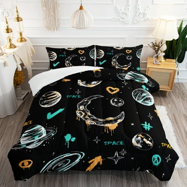 Hosima 3 Piece Fantasy Theme Quilt 3D Digital Printing Pattern Design, Kids & Adult Bedding, 3 Piece Quilt Set,EHBTTAF022—Twin-C