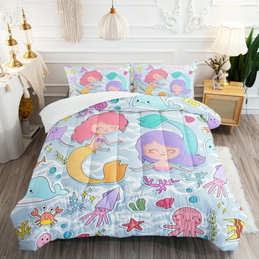 Hosima 3 Piece Ocean Theme Quilt 3D Digital Printing Pattern Design, Kids & Adult Bedding, 3 Piece Quilt Set,EHBTTAB024-Twin-C