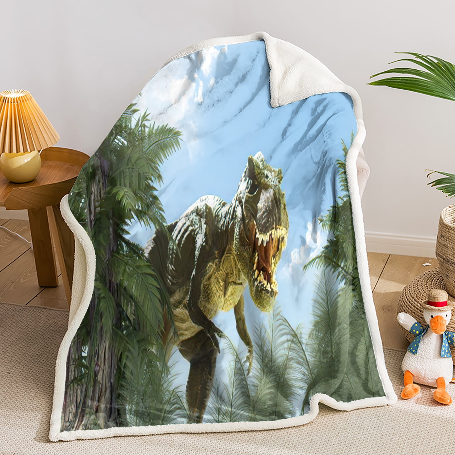 Hosima Lamb Wool Blanket Dinosaur Pattern Soft Comfortable And