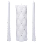 Hosley 11.5 inch High, White Wedding Unity Candle Set