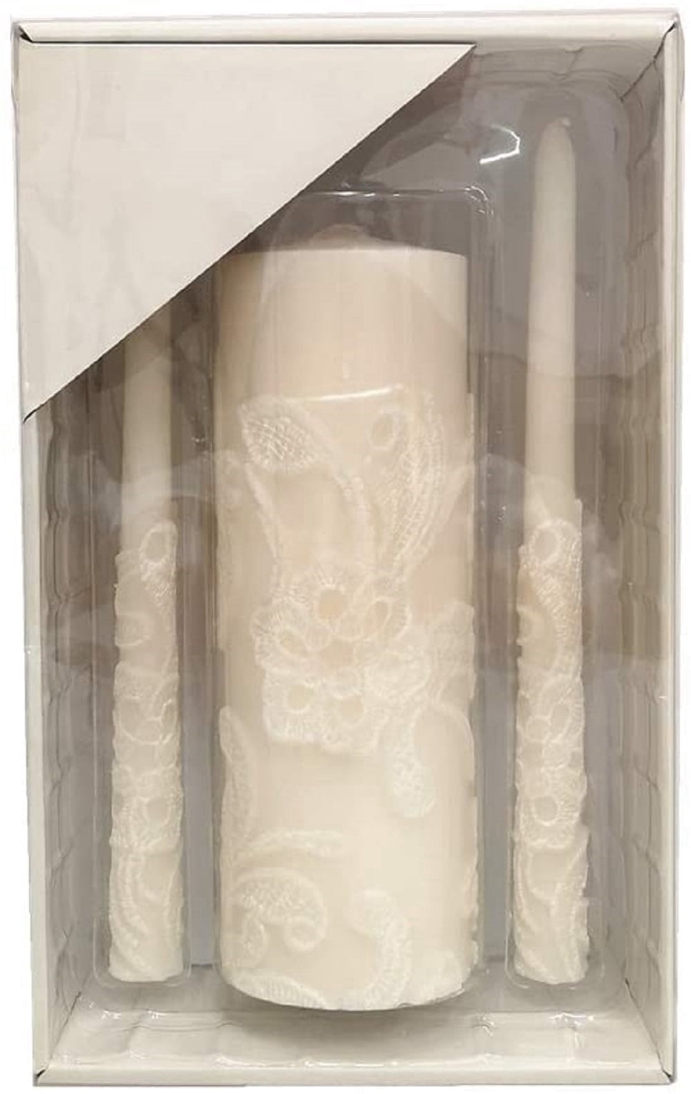 HOSLEY 11.5-Inch Cream Unity Candle Set with 1 Pillar and 2 Taper Candles for Weddings