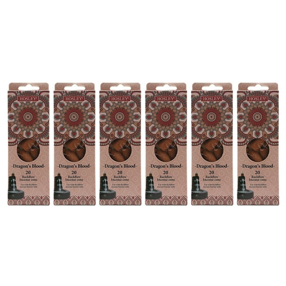 Hosley 120 Pack of Backflow Fragrance Incense Cones - Dragon's Blood- Infused with Essential Oils. Ideal Gift for Wedding, Events, Aromatherapy, Spa, Reiki, Meditation, Bathroom Setting