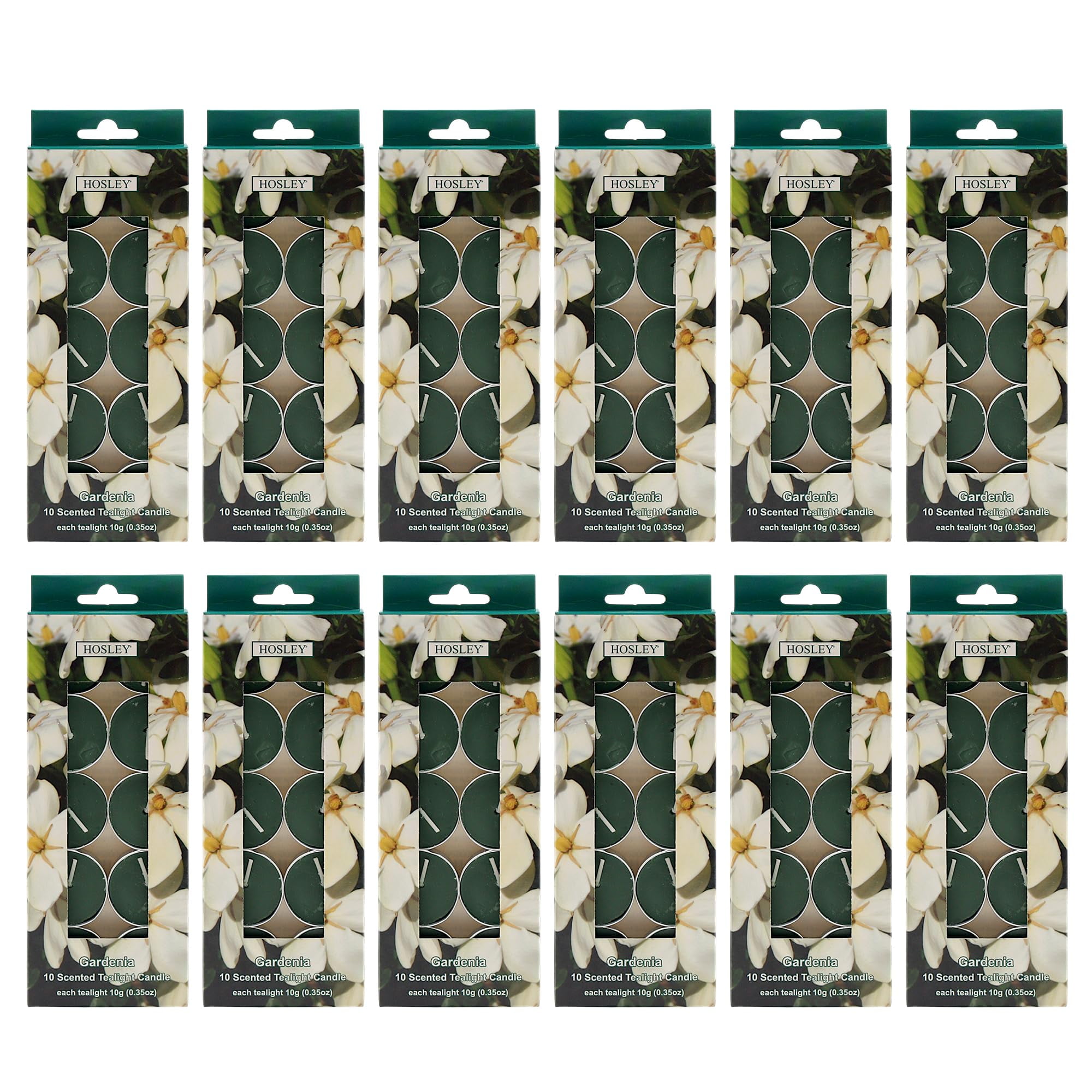 Hosley 120 Count Scented Tea Light Candles, Gardenia Fragrance for Home Decor & Events