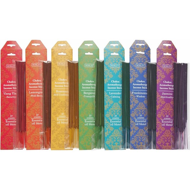Hosley 140pack Assorted Incense Stick with Wood Holder, Infused with