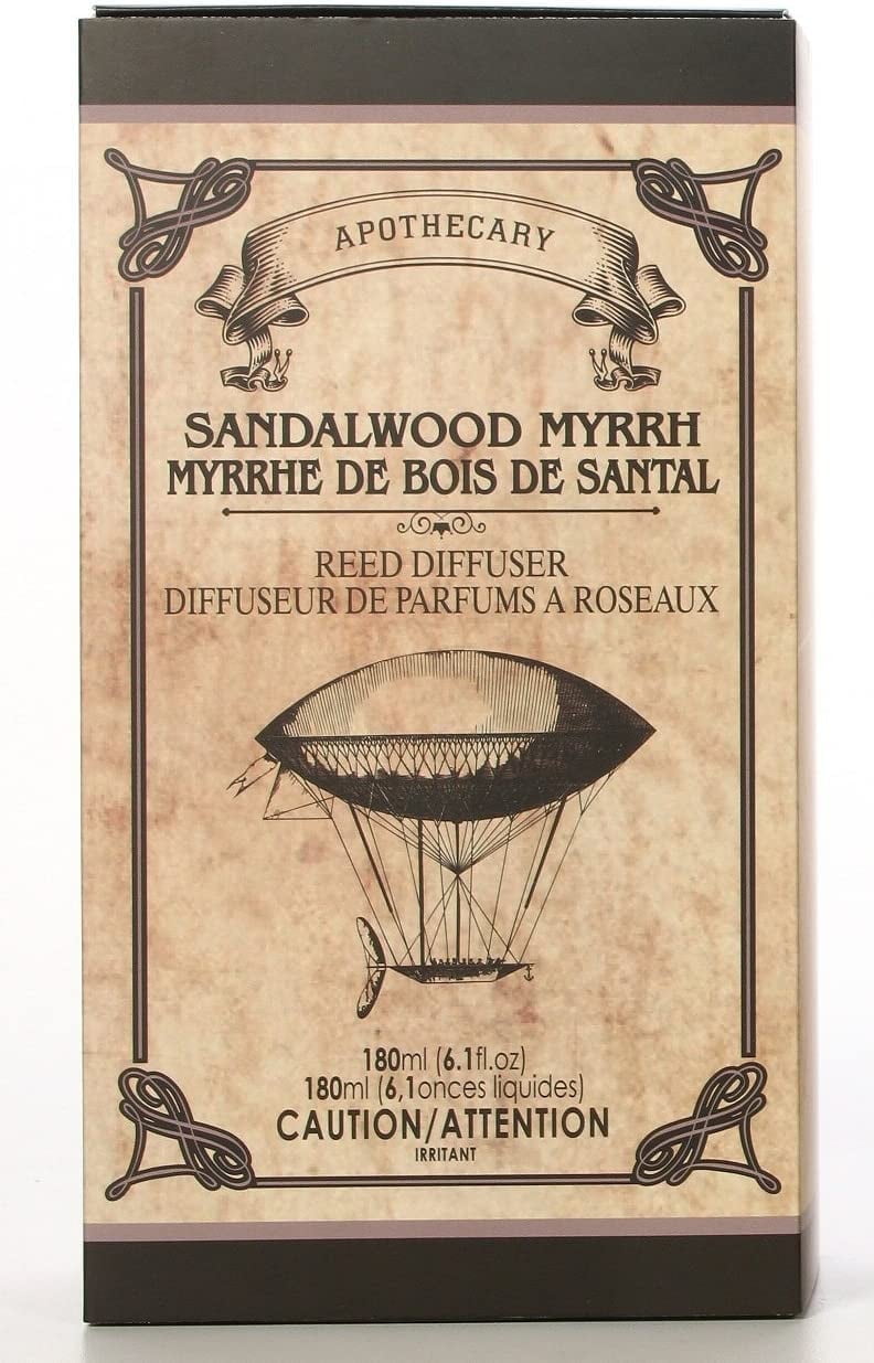Sandalwood Myrrh Apothecary Glass Reed Diffuser 180 ml