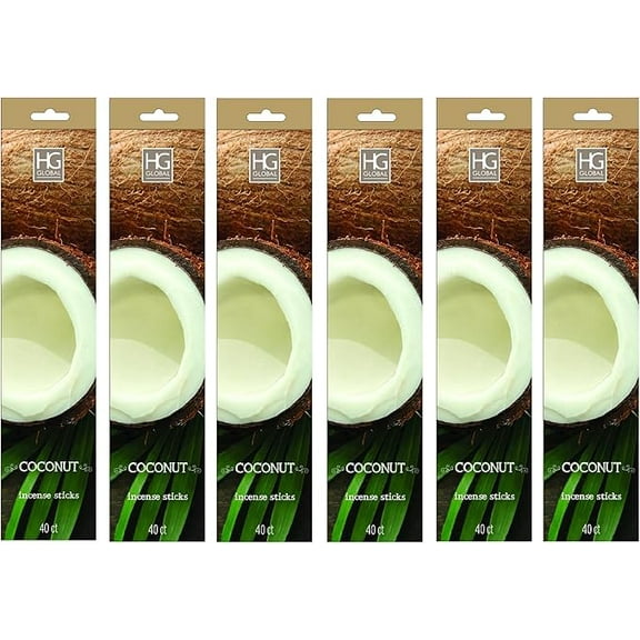 Hosley 120 Pack Assorted Incense Sticks + Bonus 120 Pack (Total 240)  Coconut  Perfect for Home, Meditation & Aromatherapy