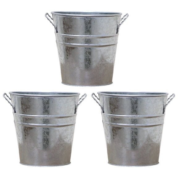 Hosley 6 x 5 x 4.5 Inch Round Other Iron Plant Planter 3 Count