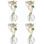 Hosley Home Fragrance Collection Floral Modern Elegance Glass Oil Diffuser with Reeds, Clear, 4 Count, 4 Pack