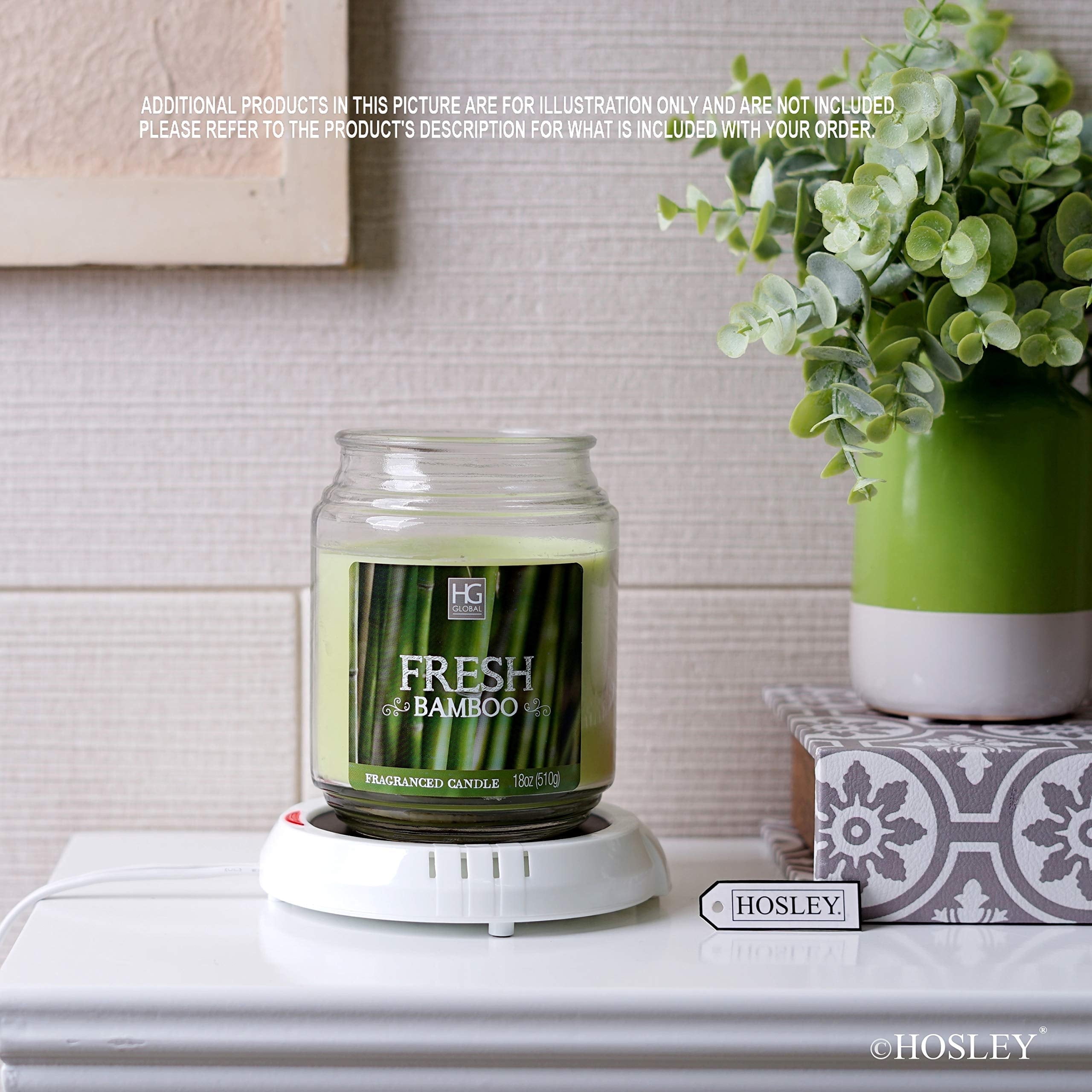 Hosley Home Fragrance Collection White Embossed Floral Electric Wax Warmer, 1 Count, 1 Pack