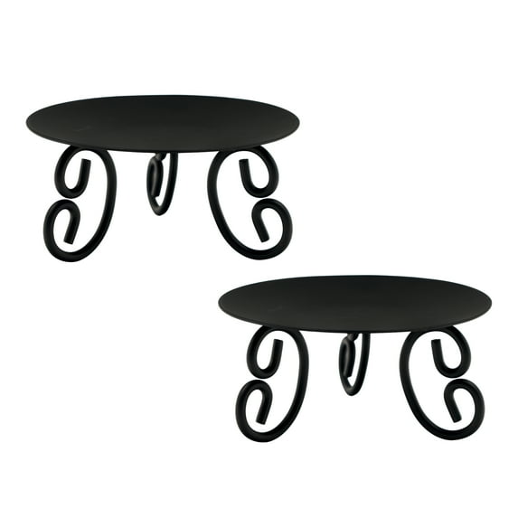 Hosley Set of 2 Pillar or LED Candle Holder 5 inch Diameter Gift for Farmhouse Weddings or can be Used for Aromatherapy and Spa O5