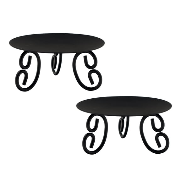 Hosley Set of 2 Pillar or LED Candle Holder 5 inch Diameter Gift for Farmhouse Weddings or can be Used for Aromatherapy and Spa O5