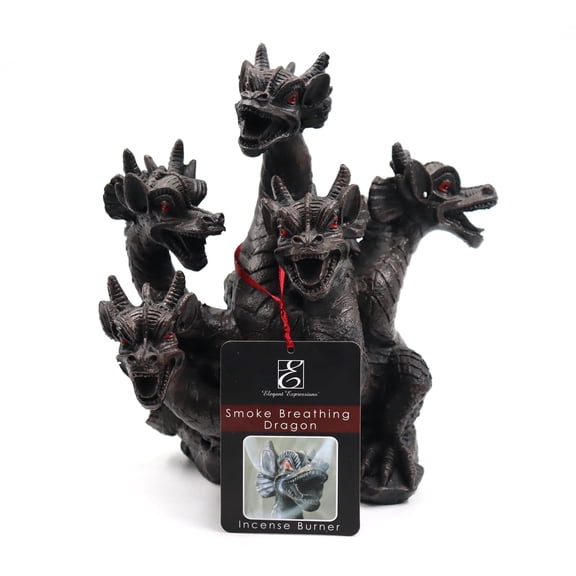 HOSLEY Hosley Home Décor Collection Dragon Resin Incense Burner, Brown