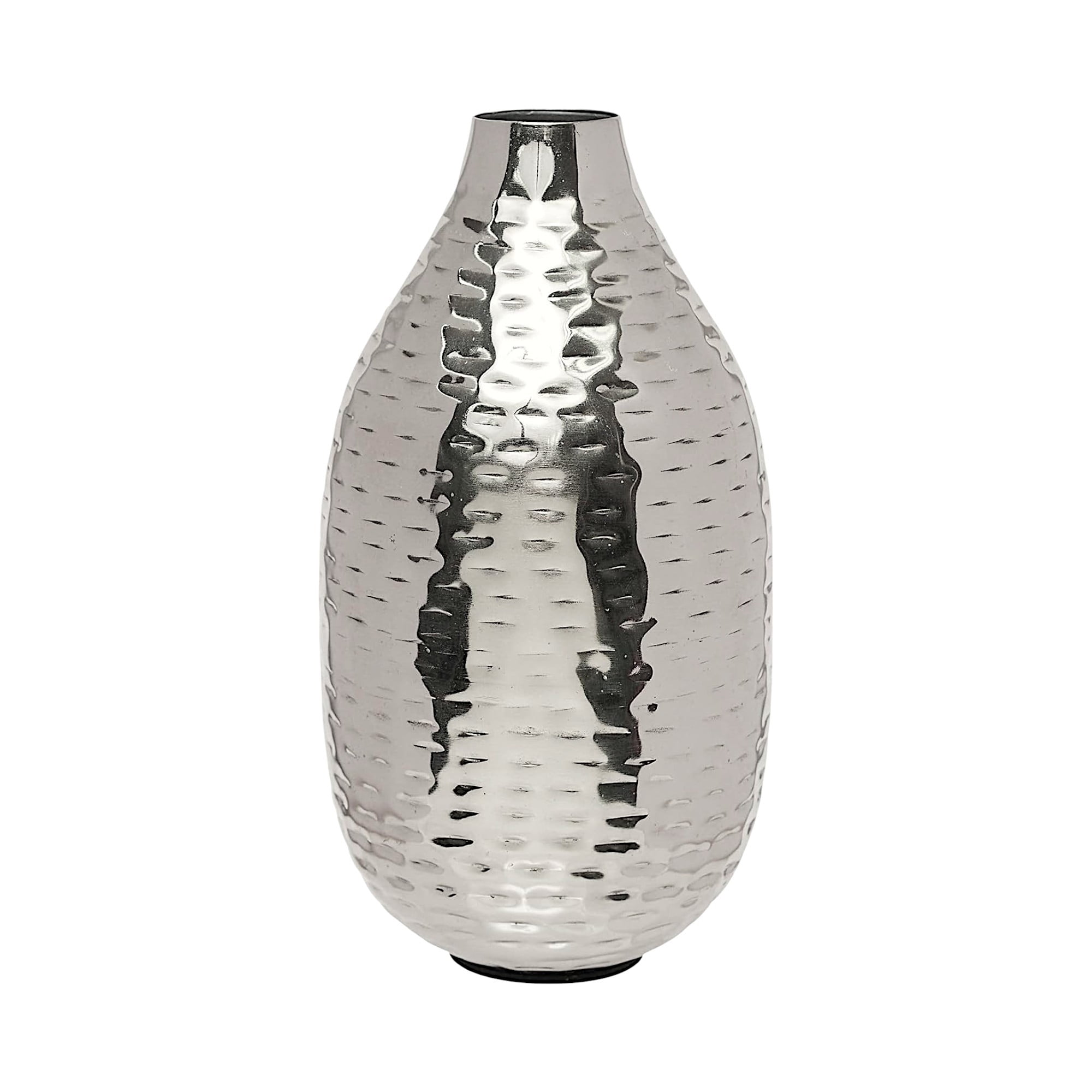 Hosley's 8.75" High Silver Finish Hammered Metal Vase. Ideal Gift for Floral Arrangements Weddings, Special Events, Aromatherapy,Spa, Reiki, Meditation