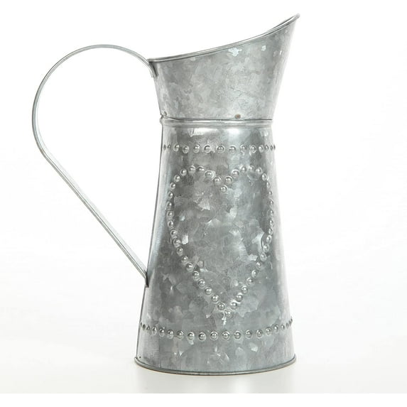 Hosley 9.25 Inch High Galvanized Decorative Pitcher