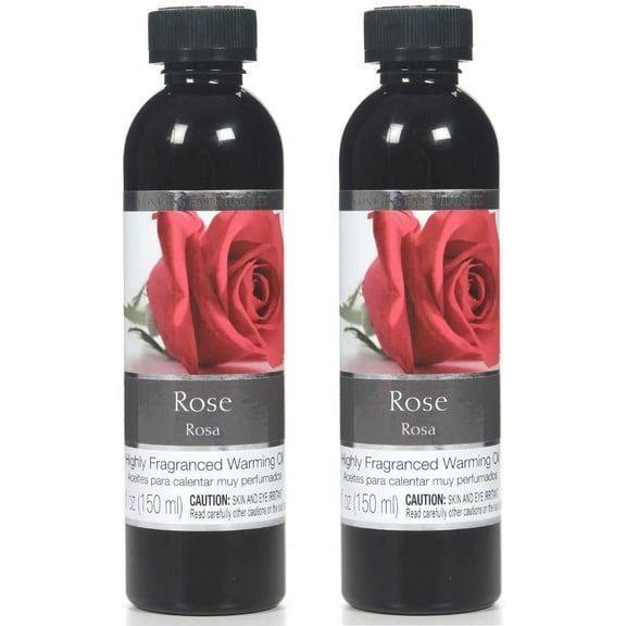 Hosley Set of 2 Rose Fragrance Warming Oils 5 Ounce. Ideal Gift for Weddings spa Reiki Meditation Bathroom Settings. P1