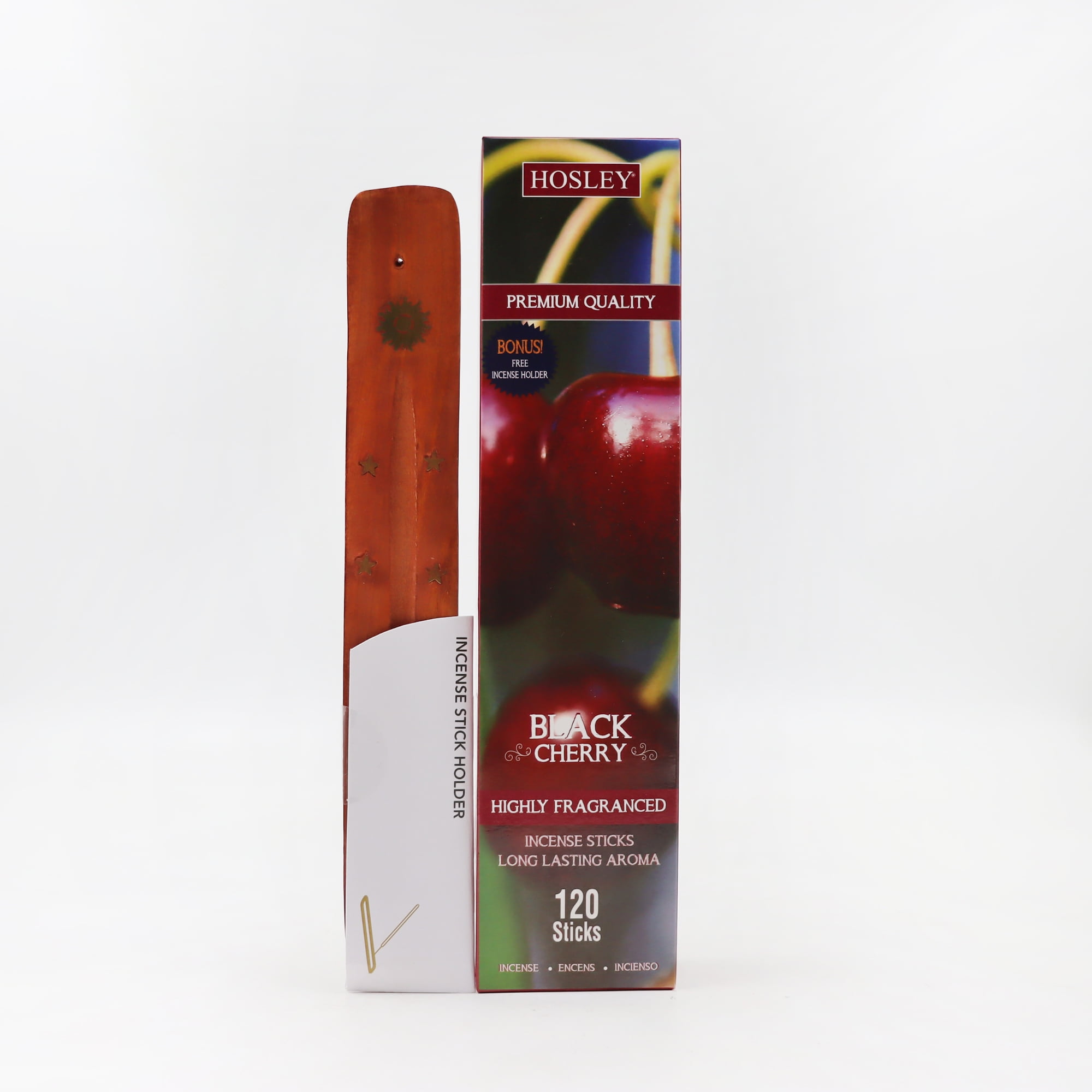 Hosley 120 Pack Incense Sticks + Bonus 120 Pack (Total 240) Black Cherry Perfect for Home, Meditation & Aromatherapy
