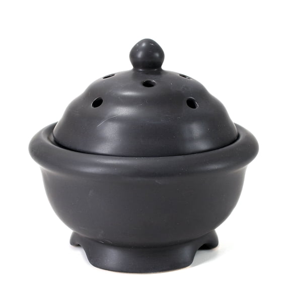 HOSLEY Ceramic Oil Warmer, Black