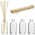 thumbnail image 1 of Hosley Set of 4 Diffuser Boston Round Style Glass Diffuser Bottles 85 Milliliter with Bulk Pack of 100 Rattan Diffuser Reeds 8.75" High, Diffusers Craft Projects Wedding Party, 1 of 7