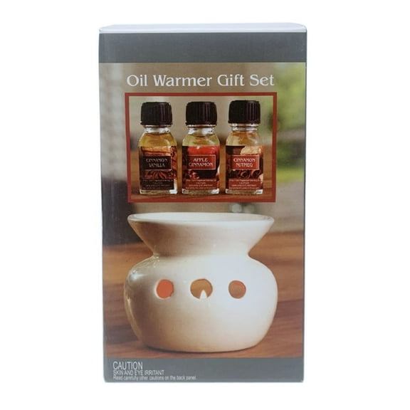 Hosley Ceramic Oil Warmer Gift Set, Assorted Fragrances