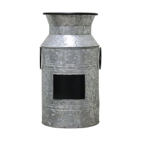 Hosley Chalkboard Milk Can with Liner - 15" High Desk Decor for Vintage Charm, Rustic Farmhouse Style, Versatile Home Accent for Floral Arrangements, Water Holder and Decorative Piece