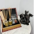 thumbnail image 1 of Hosley Cinnamon Roll Reed Diffuser Oil Gift Set - Red Book, Dragon Incense Holder, 1 of 7