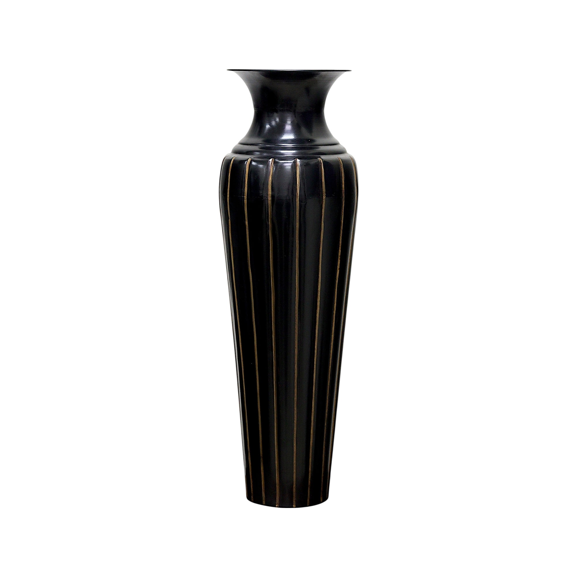 Hosley Decorative Embossed Metal Tall Floor Vase 26 Inch High. Ideal Gift for Weddings Party Spa Reiki Meditation Settings