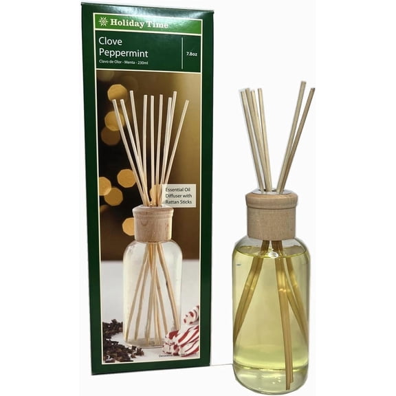 Hosley Fragranced Reed Diffuser Oil Set Clove Peppermint 230ml. Ideal Gift for Weddings, Spa, Reiki, Meditation