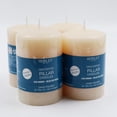 thumbnail image 1 of Hosley Ivory Unscented Pillar Candle 4" High Set of 4, Hand-Poured Candle Long Clean Burning, Ideal for Wedding Emergency Lanterns Spa Aromatherapy Party Reiki Candle Gardens, 1 of 7