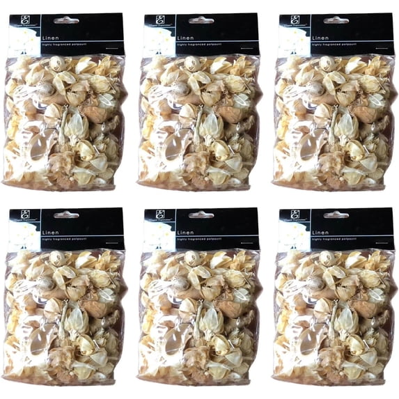 Hosley Set of 6 Lightly Scented Linen Potpourri, 3 oz. Perfect for Wedding or Special Occasion; for Everyday use, Wedding, Events, Aromatherapy, Spa, Meditation