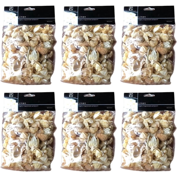 Hosley Linen Scented Potpourri Set (6 Pack) – Natural Dried Flowers for Home Decor, Aromatherapy, & Air Freshener