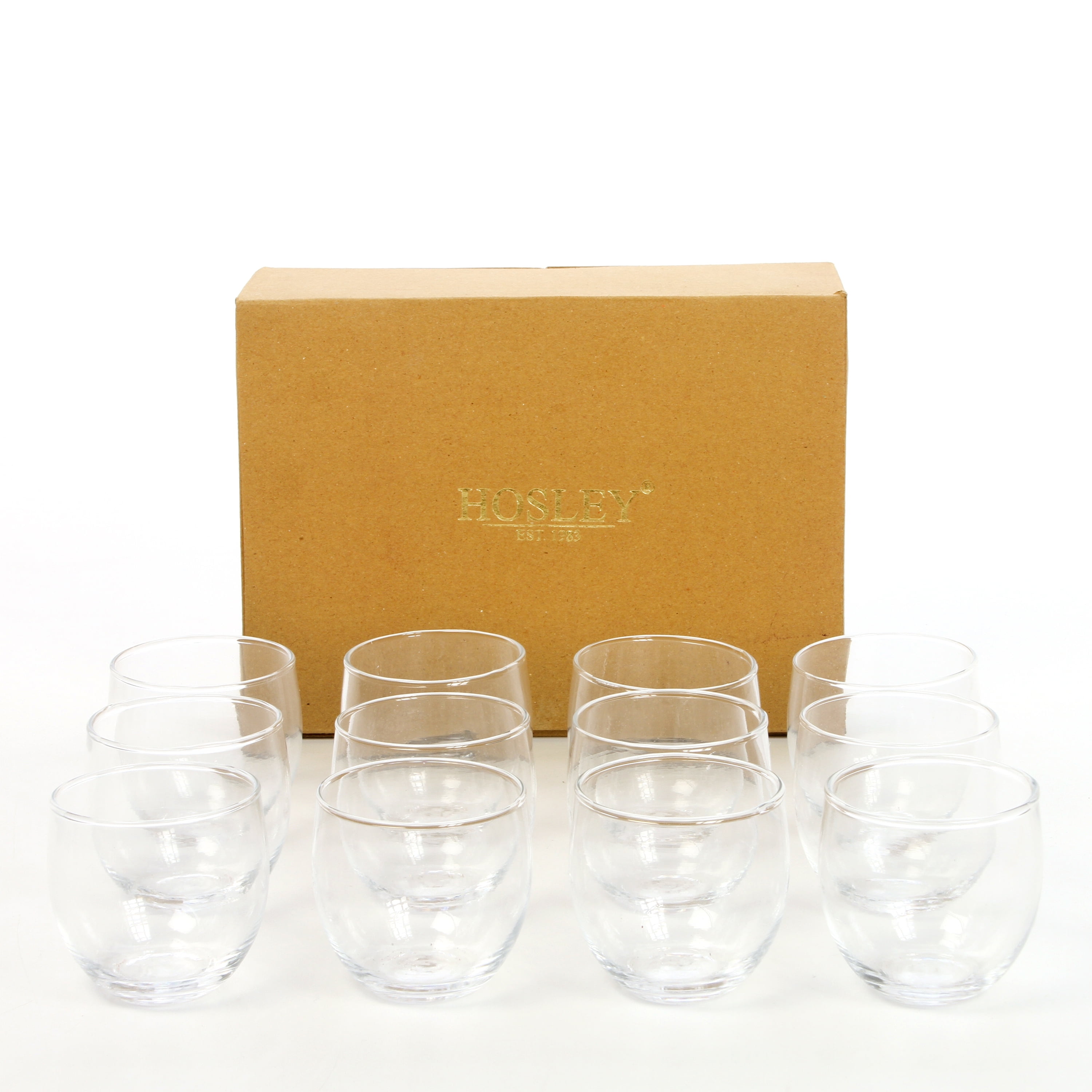 HOSLEY Hosley Classic Tealight Candle Holder Set, Clear Glass, Wedding, Set of 12