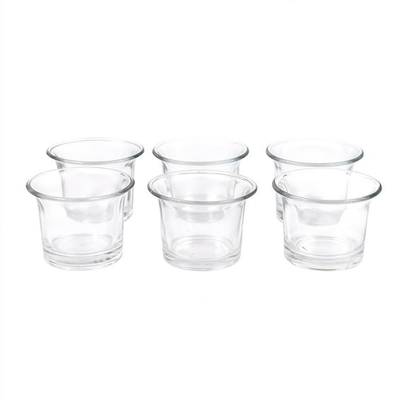 Hosley Set of 12, Clear Glass Oyster Tea Light Candle Holders 2.5 Inch Diameter