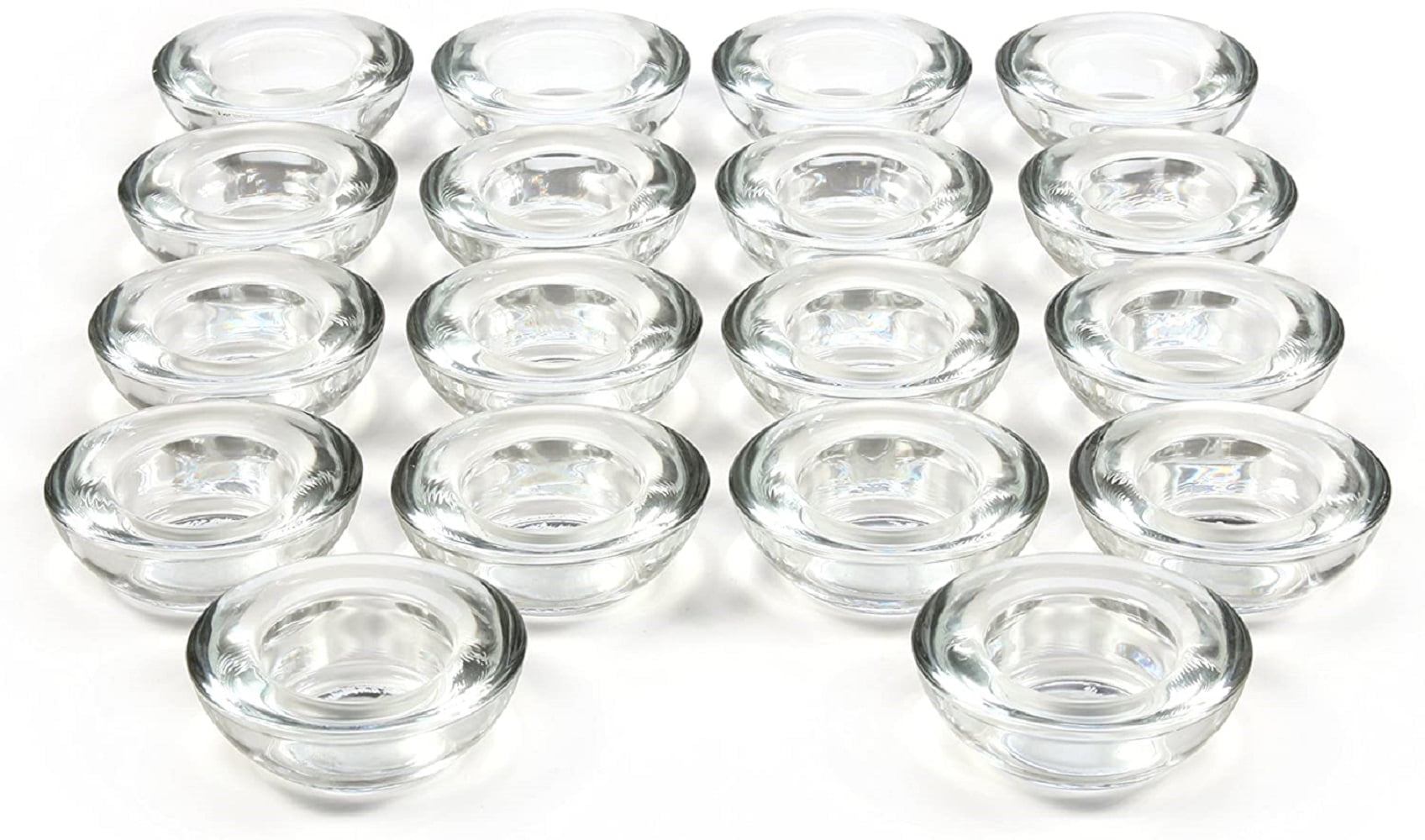 Hosley Set of 18, Clear Glass Tea Light Candle Holders