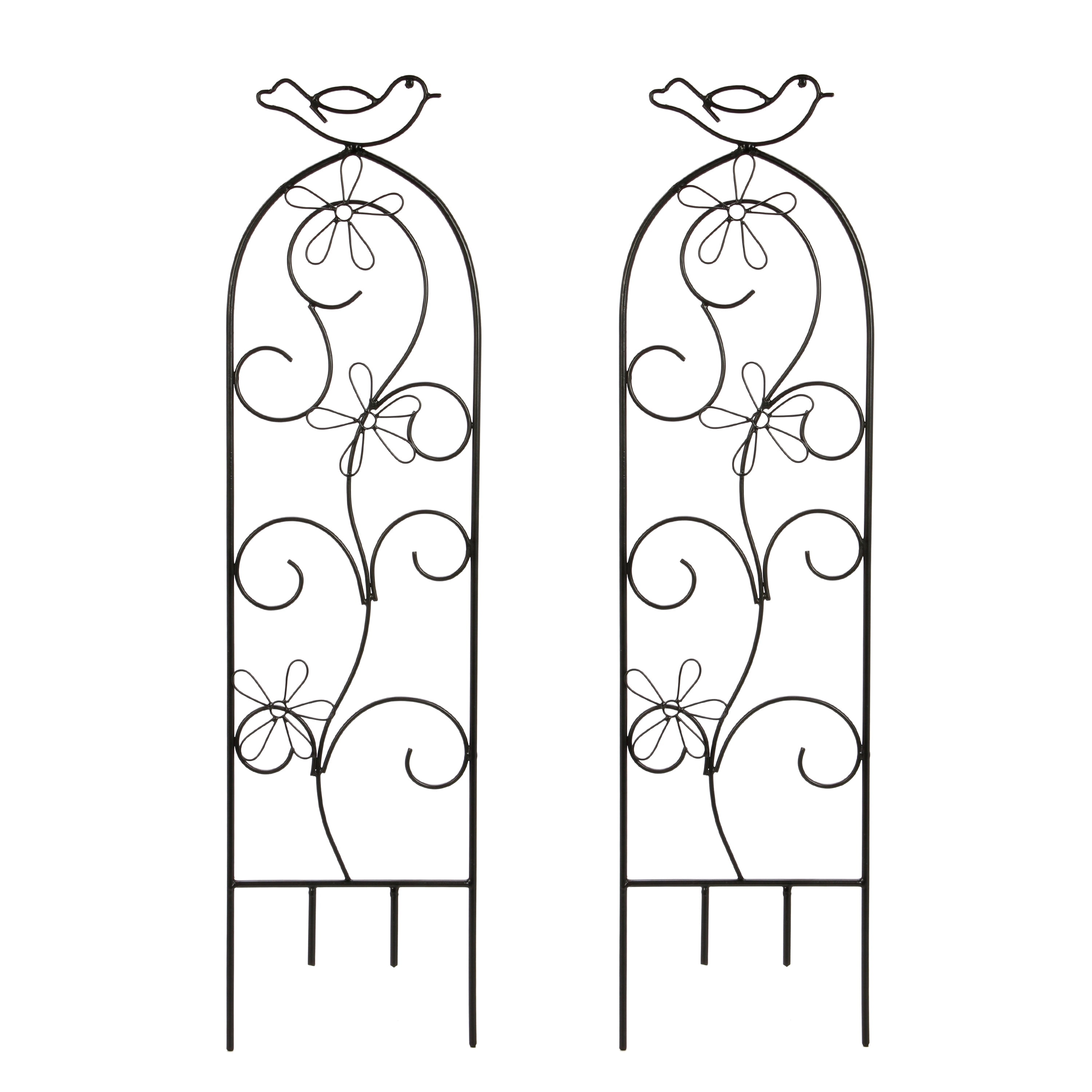 ELEGANT EXPRESSIONS BY HOSLEY Hosley Set of 2 Iron Wave Pot Trellis 28 Inch H Ideal Gift for Floral Arrangements Wedding Party and Use Next to Structures Home or Office or in Planters for Growing Floral Plants Vines and Vegetable
