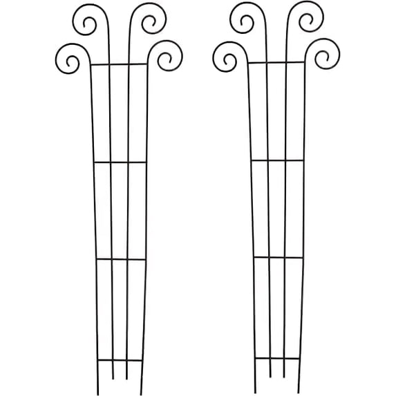 Hosley Hosley Home Décor Collection 16 in x 48 in Black Iron Wave Shape Trellises 2 Count