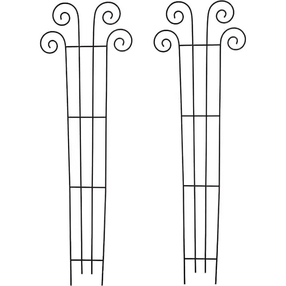 Hosley Hosley Home Décor Collection 16 in x 48 in Black Iron Wave Shape Trellises 2 Count